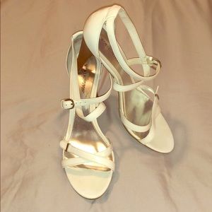 Worthington White Strappy Heels. 10M
